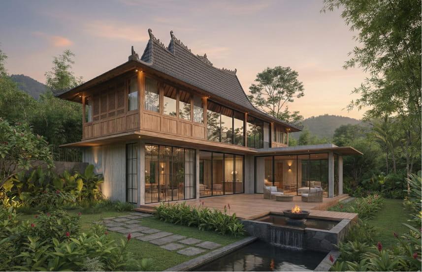 Desain Rumah Tradisional Modern Estetik