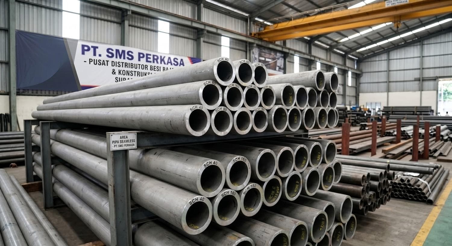 Tumpukan pipa baja seamless