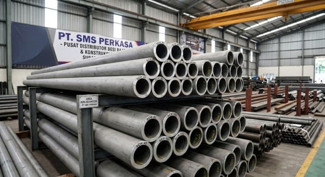 Tumpukan pipa baja seamless
