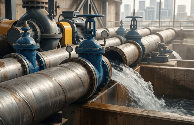 Pipa besi pompa air jenis seamless berdiameter besar untuk proyek pengendalian banjir kota.